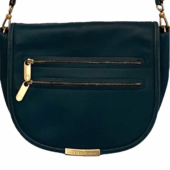 Marc By Marc Jacobs MBMJ ☾ Large Luna ☾ Messenger Crossbody Bag ☾ Blue Leather - Picture 14 of 16